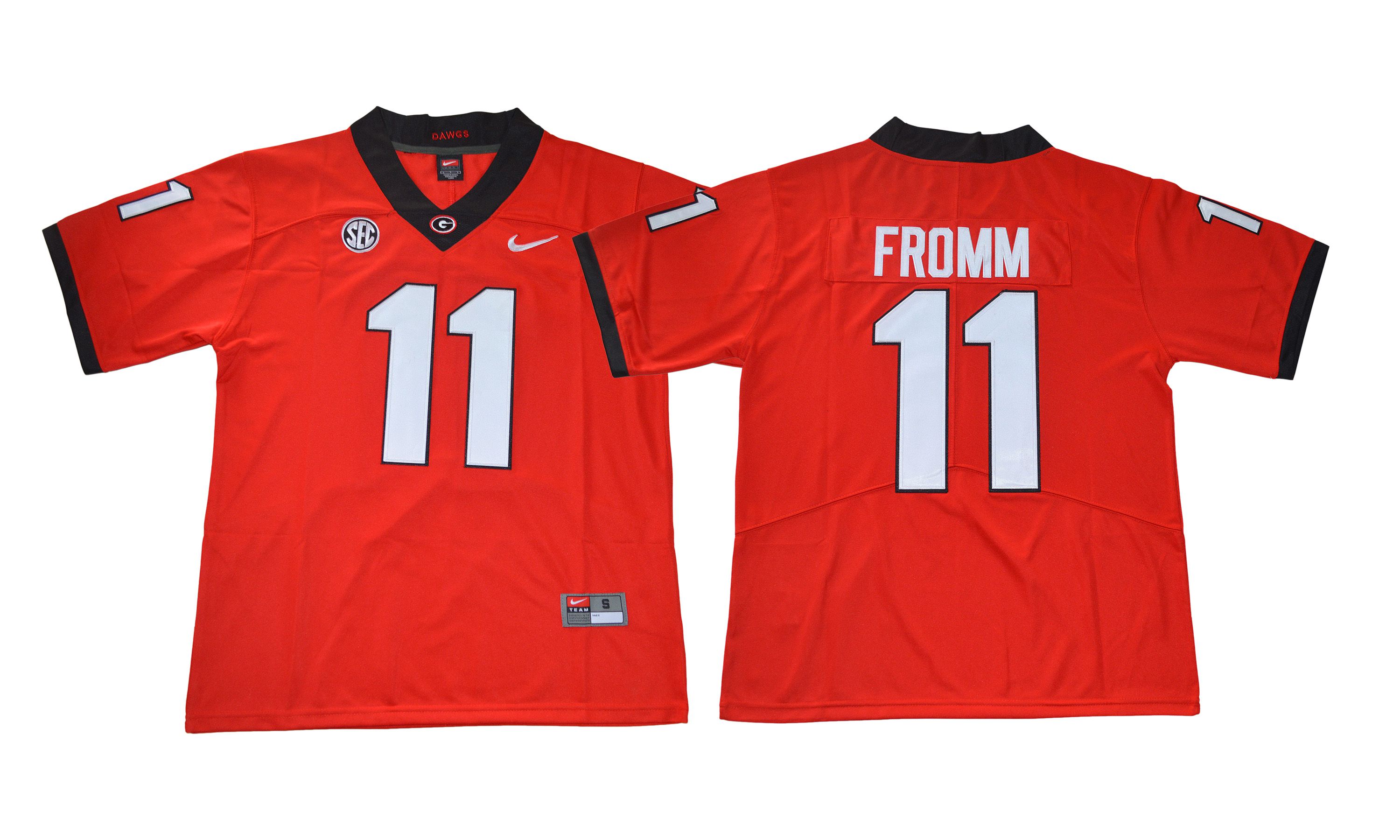 Men NCAA 2017 Georgia Bulldogs #11 Jake Fromm red Jersey